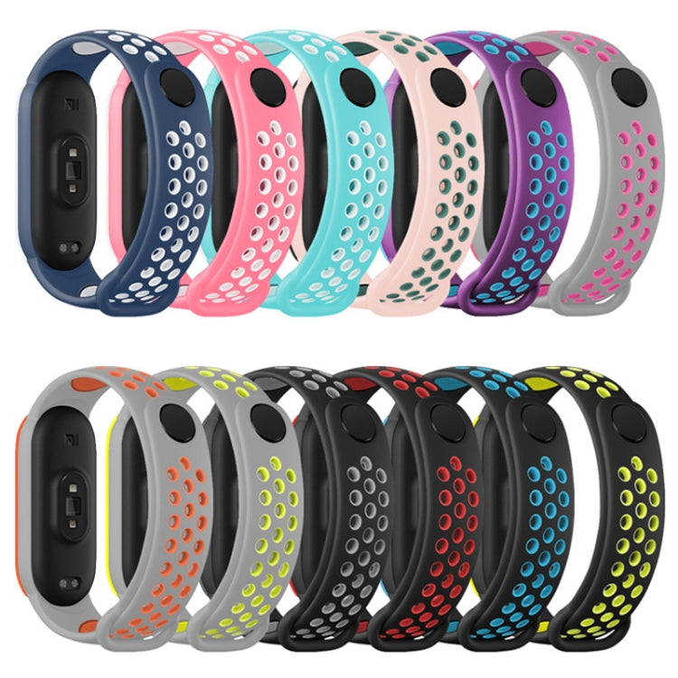 For Xiaomi Mi Band 6 (CA8856) Breathable Silicone Watch Band with Holes(Black+Red)
