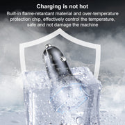 QC USB + USB-C / Type-C Dual Ports Fast Charging Car Charger with Luminous Aperture(White)