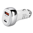 YSY-312PD QC3.0 USB + PD 18W USB-C / Type-C Dual Ports Fast Charging Car Charger(White) - Car Charger by PMC TechLife | Online Shopping South Africa | PMC TechLife