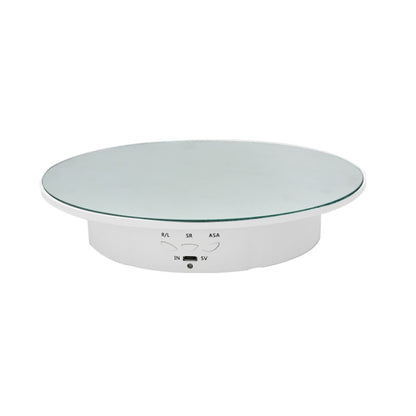 20cm USB Electric Rotating Turntable Display Stand Video Shooting Props Turntable for Photography, Load: 8kg(White Mirror) - free shipping - PMC Jewellery - Order now!