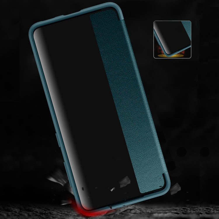 For Samsung Galaxy S21 Ultra 5G Magnetic Side Window View Shockproof Horizontal Flip Leather Case(Black)
