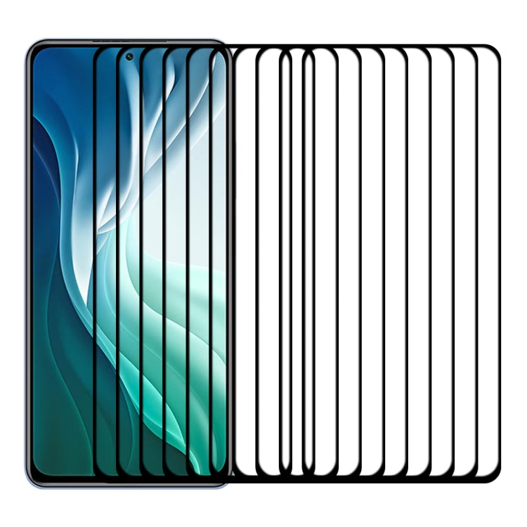 For Xiaomi Mi 11i 25 PCS Full Glue 9H HD 3D Curved Edge Tempered Glass Film(Black)