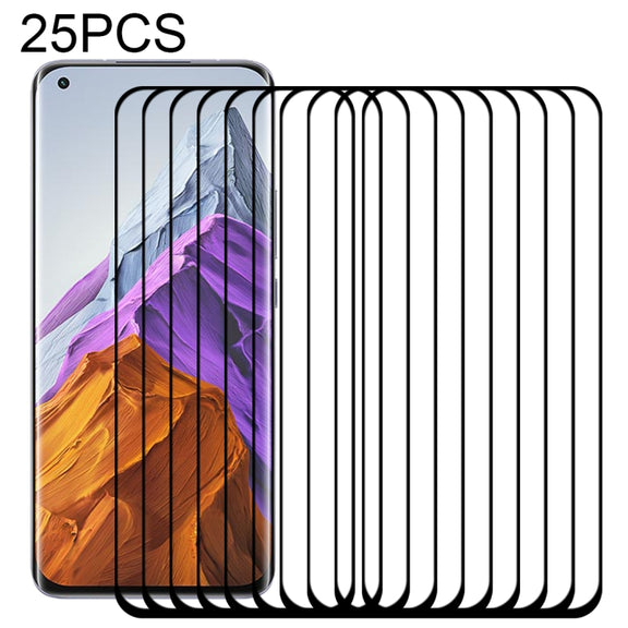 For Xiaomi Mi 11 Pro 25 PCS Full Glue 9H HD 3D Curved Edge Tempered Glass Film(Black)