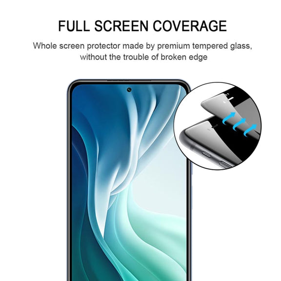 For Xiaomi Mi 11i Edge Glue 25 PCS 9H HD 3D Curved Edge Tempered Glass Film(Black)