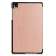 For Samsung Galaxy Tab A7 Lite T225 Custer Pattern Pure Color Horizontal Flip Leather Case with Three-folding Holder(Rose Gold)