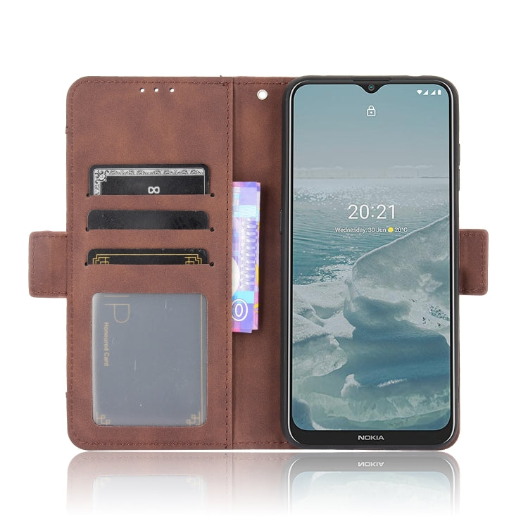 For Nokia G10 / G20 / 6.3 Skin Feel Calf Pattern Horizontal Flip Leather Case with Holder & Card Slots & Photo Frame(Brown)