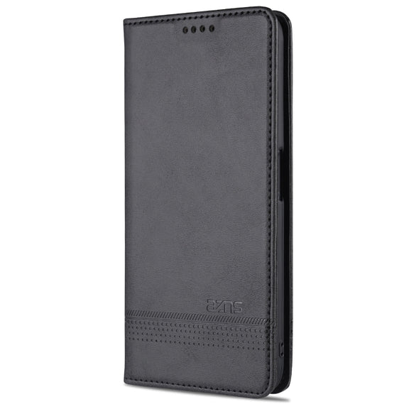 For OPPO A74 (5G) AZNS Magnetic Calf Texture Horizontal Flip Leather Case with Card Slots & Holder & Wallet(Black)