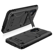 For Samsung Galaxy A32 4G R-JUST Water-resistant Shockproof Dustproof Metal + Silicone Protective Case with Holder(Black)