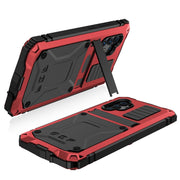 For Samsung Galaxy A32 4G R-JUST Water-resistant Shockproof Dustproof Metal + Silicone Protective Case with Holder(Red)