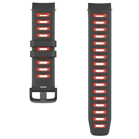 Compatible with Garmin Instinct / Instinct Esports Two-color Silicone Watch Band(Black+Red)