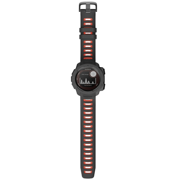 Compatible with Garmin Instinct / Instinct Esports Two-color Silicone Watch Band(Black+Red)