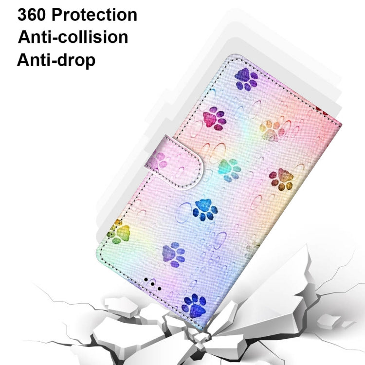 For Xiaomi Redmi Note 10 5G Coloured Drawing Cross Texture Horizontal Flip PU Leather Case with Holder & Card Slots & Wallet & Lanyard(Footprint Water Drops) - free shipping - PMC TechLife - Order now!