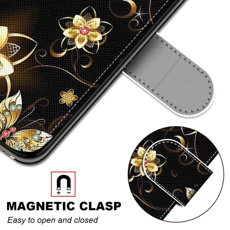 For Xiaomi Redmi Note 10 5G Coloured Drawing Cross Texture Horizontal Flip PU Leather Case with Holder & Card Slots & Wallet & Lanyard(Gold Diamond Butterfly) - free shipping - PMC TechLife - Order now!