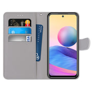 For Xiaomi Redmi Note 10 5G Coloured Drawing Cross Texture Horizontal Flip PU Leather Case with Holder & Card Slots & Wallet & Lanyard(Colorful Clouds)
