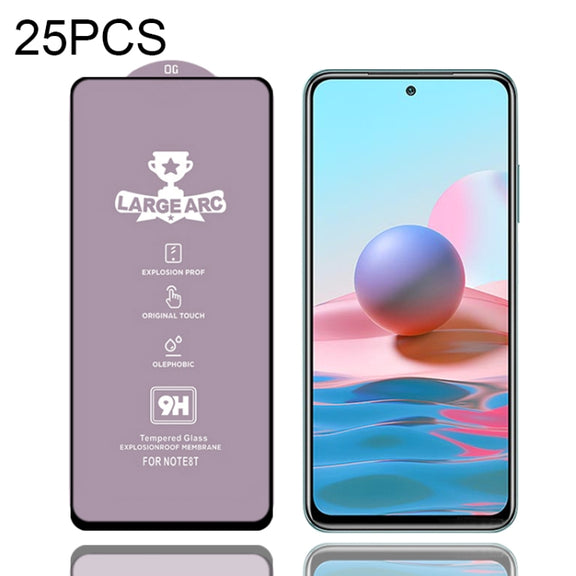 For Xiaomi Redmi Note 10 25 PCS 9H HD Large Arc High Alumina Full Screen Tempered Glass Film