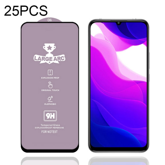 For Xiaomi Mi 10T Lite 5G 25 PCS 9H HD Large Arc High Alumina Full Screen Tempered Glass Film