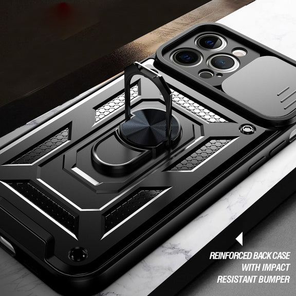 For iPhone 11 Sliding Camera Cover Design TPU+PC Protective Case (Black)
