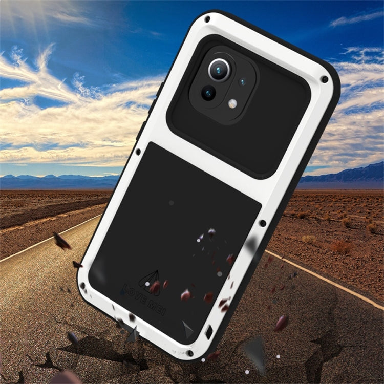 For Xiaomi Mi 11 LOVE MEI Metal Shockproof Water-resistant Dustproof Protective Case without Glass(Red)