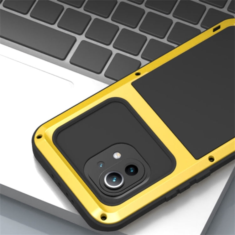 For Xiaomi Mi 11 LOVE MEI Metal Shockproof Water-resistant Dustproof Protective Case without Glass(Red)