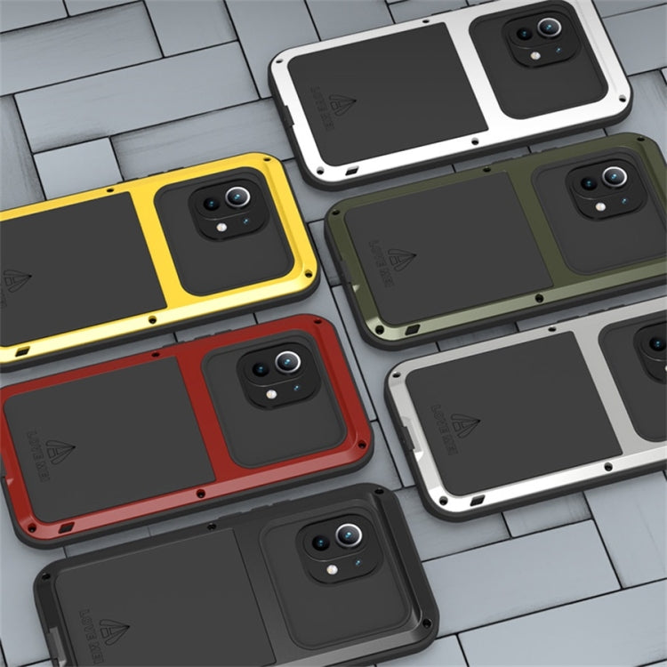 For Xiaomi Mi 11 LOVE MEI Metal Shockproof Water-resistant Dustproof Protective Case without Glass(Red)