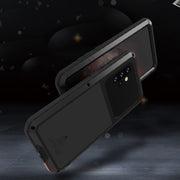 For Samsung Galaxy A72 5G / 4G LOVE MEI Metal Shockproof Water-resistant Dustproof Protective Case with Glass(Silver)