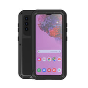 For Samsung Galaxy S21 5G LOVE MEI Metal Shockproof Water-resistant Dustproof Protective Case with Glass(Black)