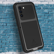 For Samsung Galaxy S21 5G LOVE MEI Metal Shockproof Water-resistant Dustproof Protective Case with Glass(Black)