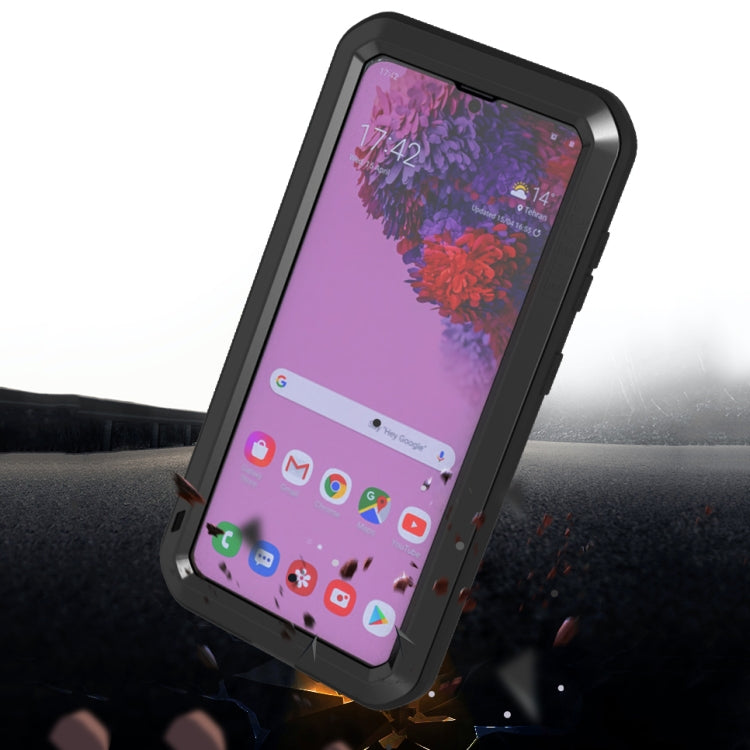 For Samsung Galaxy S21 5G LOVE MEI Metal Shockproof Water-resistant Dustproof Protective Case with Glass(Black)