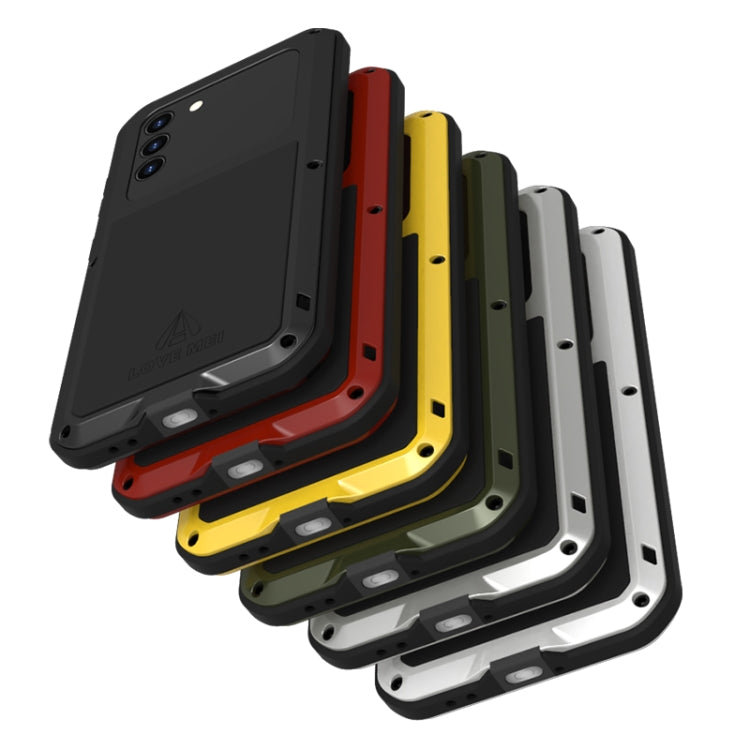 For Samsung Galaxy S21 5G LOVE MEI Metal Shockproof Water-resistant Dustproof Protective Case with Glass(Black)