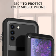 For Samsung Galaxy S21+ 5G LOVE MEI Metal Shockproof Water-resistant Dustproof Protective Case with Glass(White)