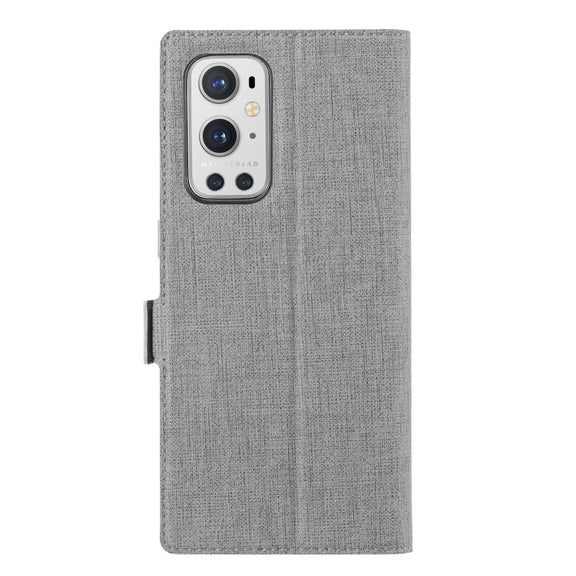 For OnePlus 9 Pro ViLi K Series Shockproof TPU + PU Leather Magnetic Buckle Horizontal Flip Case with Card Slots & Wallet & Holder(Grey)