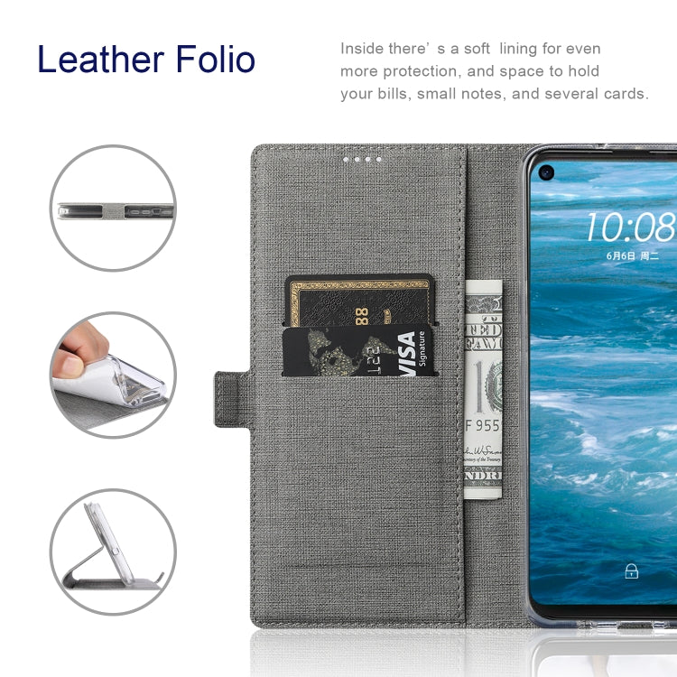 For OnePlus 9 Pro ViLi K Series Shockproof TPU + PU Leather Magnetic Buckle Horizontal Flip Case with Card Slots & Wallet & Holder(Grey)