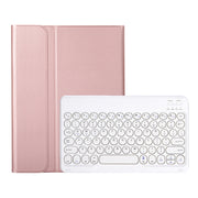 YA610B Detachable Lambskin Texture Round Keycap Bluetooth Keyboard Leather Tablet Case with Pen Slot & Stand For Samsung Galaxy Tab S6 Lite 10.4 P610 & P615 (2020)(Rose Gold)