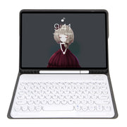 YA610B Detachable Lambskin Texture Round Keycap Bluetooth Keyboard Leather Tablet Case with Pen Slot & Stand For Samsung Galaxy Tab S6 Lite 10.4 P610 & P615 (2020)(Rose Gold)