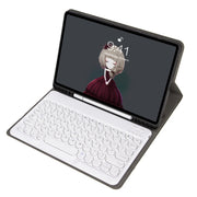 YA610B Detachable Lambskin Texture Round Keycap Bluetooth Keyboard Leather Tablet Case with Pen Slot & Stand For Samsung Galaxy Tab S6 Lite 10.4 P610 & P615 (2020)(Rose Gold)
