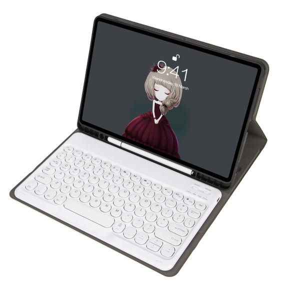 YA610B Detachable Lambskin Texture Round Keycap Bluetooth Keyboard Leather Tablet Case with Pen Slot & Stand For Samsung Galaxy Tab S6 Lite 10.4 P610 & P615 (2020)(Rose Gold)