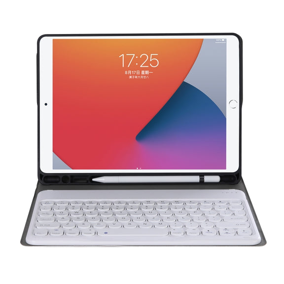 YA610B Detachable Lambskin Texture Round Keycap Bluetooth Keyboard Leather Tablet Case with Pen Slot & Stand For Samsung Galaxy Tab S6 Lite 10.4 P610 & P615 (2020)(Rose Gold)