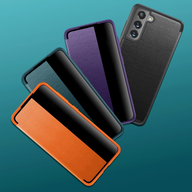 For Samsung Galaxy S21 FE Shockproof Horizontal Flip Plain Leather Phone Case(Black) - free shipping - PMC TechLife - Order now!