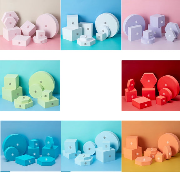 8 in 1 Different Sizes Geometric Cube Solid Color Photography Photo Background Table Shooting Foam Props(Purple)