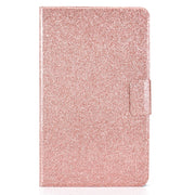 For Samsung Galaxy Tab A7 Lite T220 Glitter Horizontal Flip Leather Case with Holder & Card Slots(Rose Gold)