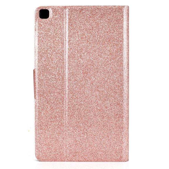 For Samsung Galaxy Tab A7 Lite T220 Glitter Horizontal Flip Leather Case with Holder & Card Slots(Rose Gold)