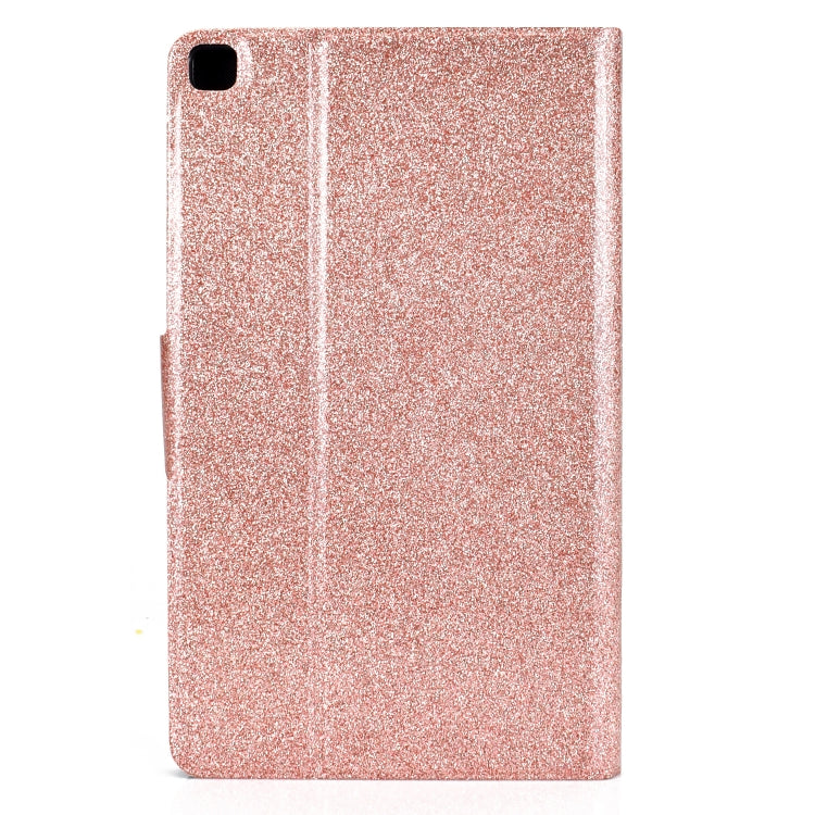 For Samsung Galaxy Tab A7 Lite T220 Glitter Horizontal Flip Leather Case with Holder & Card Slots(Rose Gold)