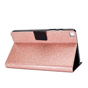 For Samsung Galaxy Tab A7 Lite T220 Glitter Horizontal Flip Leather Case with Holder & Card Slots(Rose Gold)
