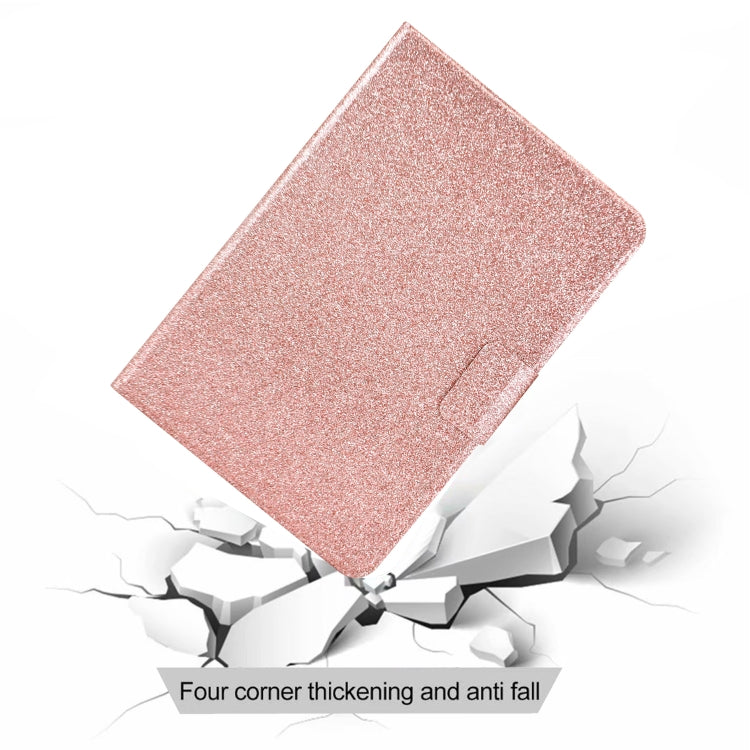 For Samsung Galaxy Tab A7 Lite T220 Glitter Horizontal Flip Leather Case with Holder & Card Slots(Rose Gold)