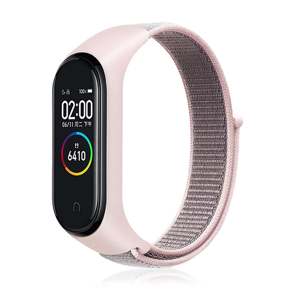 For Xiaomi Mi Band 6 Nylon Weave Watch Bands(Powder Sand)