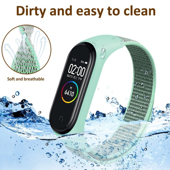 For Xiaomi Mi Band 6 Nylon Weave Watch Bands(Powder Sand)