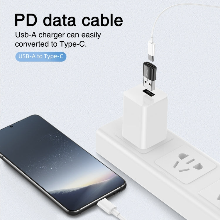 JOYROOM S-H152 3A USB Male to USB-C / Type-C Female OTG Adapter(Black) - OTG Adapter by JOYROOM | Online Shopping South Africa | PMC TechLife | Buy Now Pay Later Mobicred