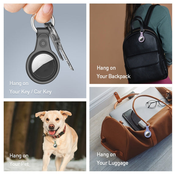 DUX DUCIS 4 PCS / Sets Frosted TPU Protective Case with Key Ring for AirTag
