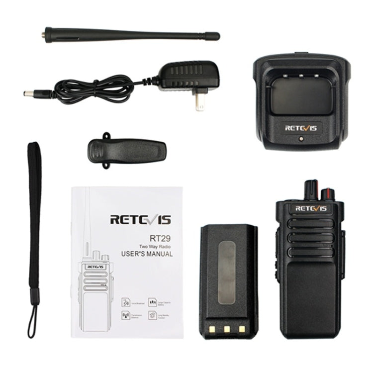 RETEVIS RT29 10W UHF 400-480MHz 16CHS Two Way Radio Handheld Walkie Talkie, US Plug(Black) - free shipping - PMC Jewellery - Order now!