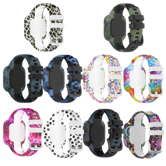 Compatible with Garmin Vivofit JR3 Silicone Printing Watch Band(Camouflage Blue)